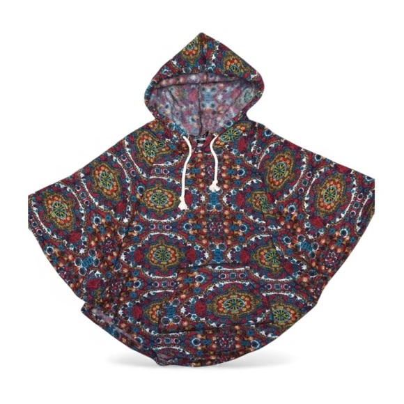 shosho Sweaters - Colorful Boho Cape Sweater with Sleeves Sz M/L